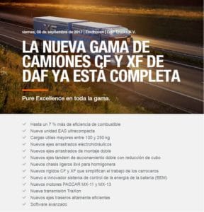 La nueva gama de Camiones DAF